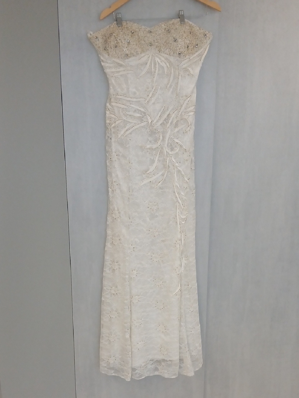 Glow Recipe White Beaded Strapless Wedding Dress